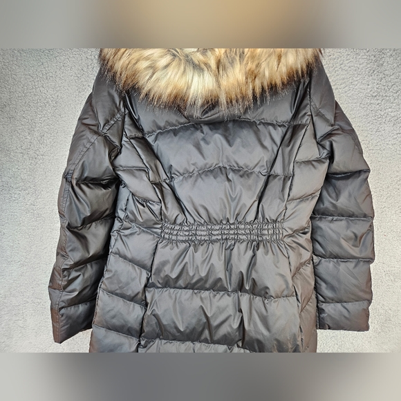 **SOLD***Calvin klein Womens Black Full Zip Coat Sz M Detachable Hood Faux Fur - Picture 10 of 15